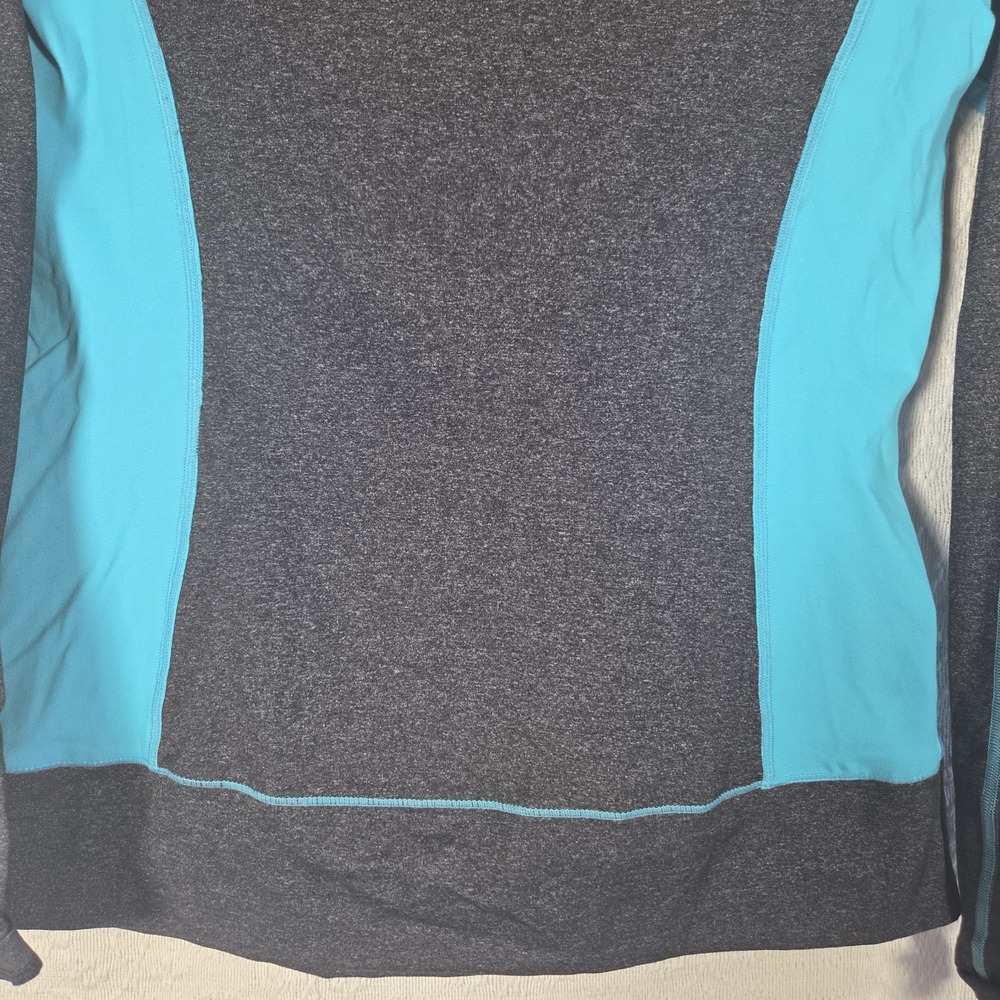 Lululemon Long Sleeve Athletic Top Womens S Gray Blue Thumbholes Running Workout - Picture 3 of 8